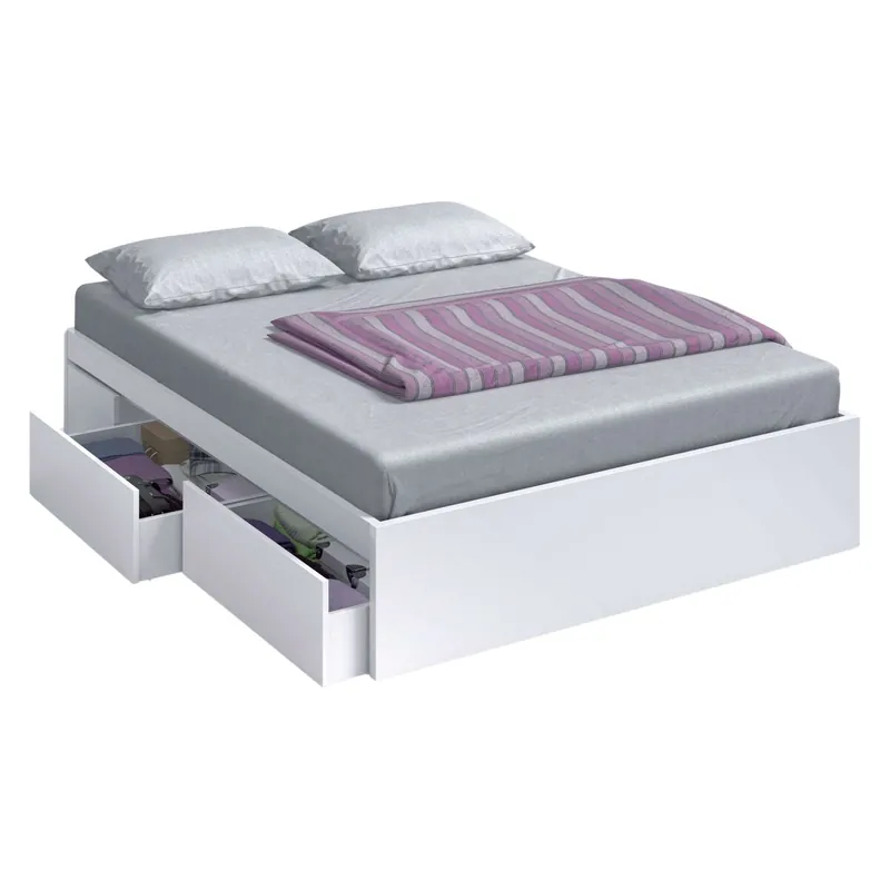 Pack Muebles Dormitorio Matrimonio Completo Estilo Nórdico Color Roble Natur y Blanco Mate - Descanso