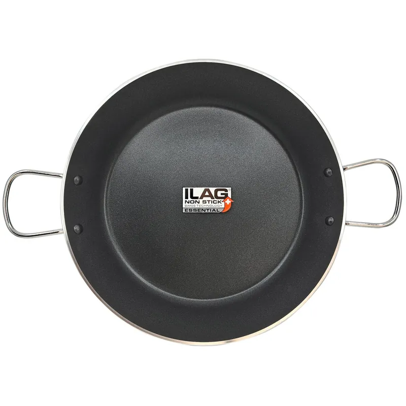 Briebe Zafrán Paellera Inducción 46cm, 11-12 Raciones, Aluminio Prensado, Antiadherente sin PFOA, 3mm Espesor, , Negro