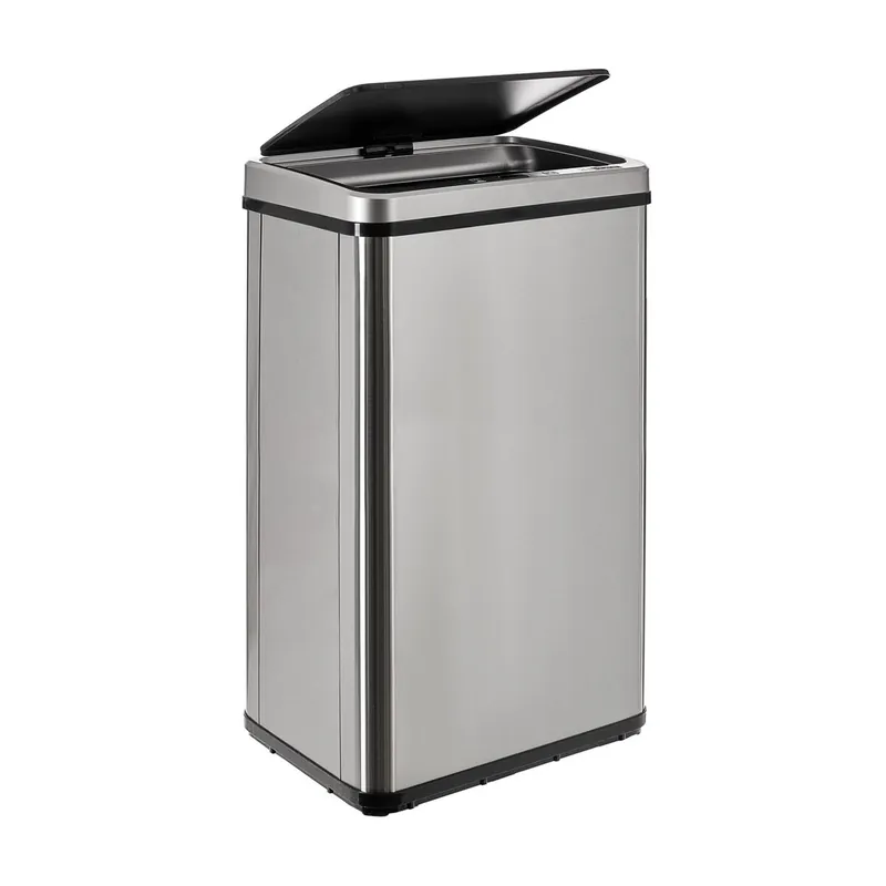 WELL HOME MOBILIARIO & DECORACIÓN Cubo de basura inteligente SIN patas con apertura automática o contacto manual, 50L, Alto: 67,5 (x35,5x26), gris. - Baño
