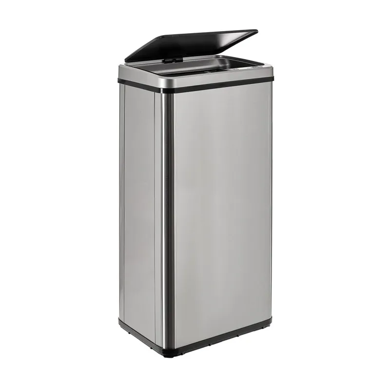 WELL HOME MOBILIARIO & DECORACIÓN Cubo de basura inteligente SIN patas con apertura automática o contacto manual, 60L, Alto: 79,5 (x35,5x26), gris. - Baño