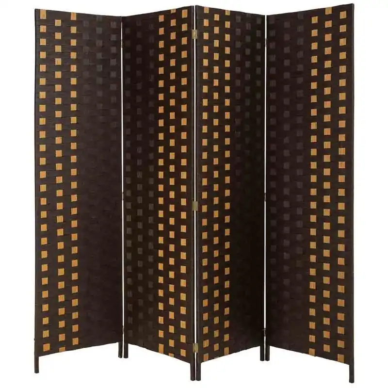 Biombo de papel trenzado 4 hojas 50(x4)x3x180h cm - Decoración