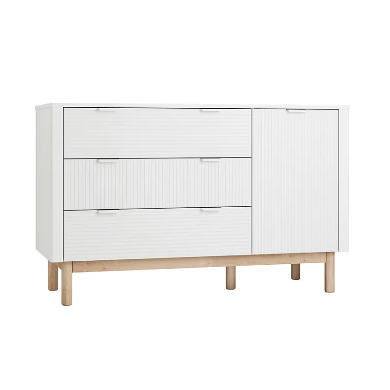 Pinio Miloo Cómoda 3 cajones 1 puerta Blanco - Bebé