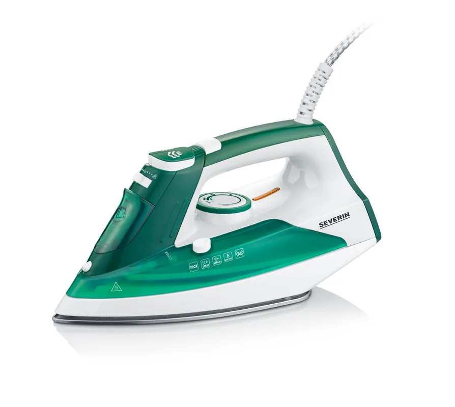 SEVERIN - Plancha de Vapor, 2400 W, 0.18 litros, plástico, Blanco y Verde BA 3261