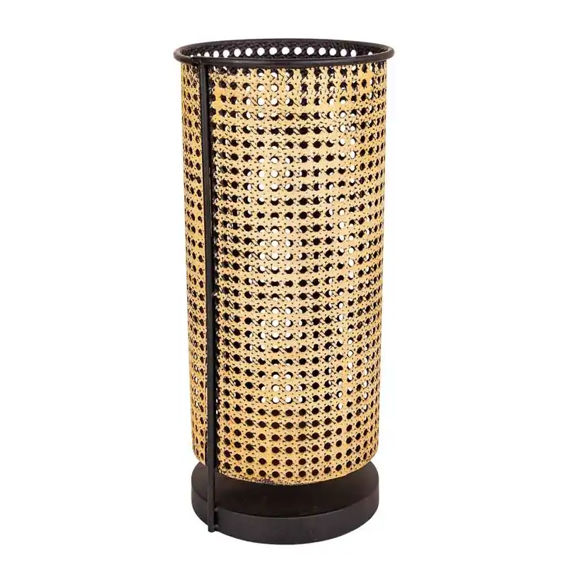 Portavelas de metal dorado 21.5x21.5x48 - Decoración