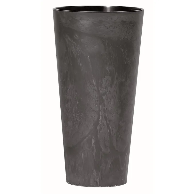Prosperplast Tubus Slim Effect De Plástico Con Depósito En Color Antracita, 47,6 (Alto) X 25 (Ancho) X 25 (Profundo) Cms - Decoración