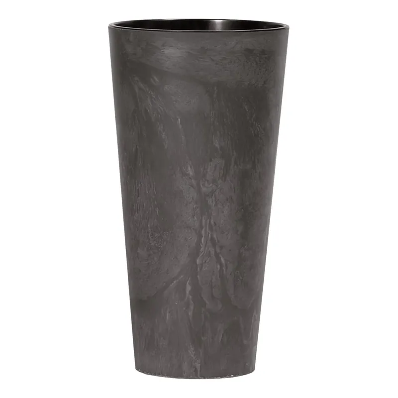 Prosperplast Tubus Slim Effect De Plástico Con Depósito En Color Antracita, 38,1 (Alto) X 20 (Ancho) X 20 (Profundo) Cms - Decoración