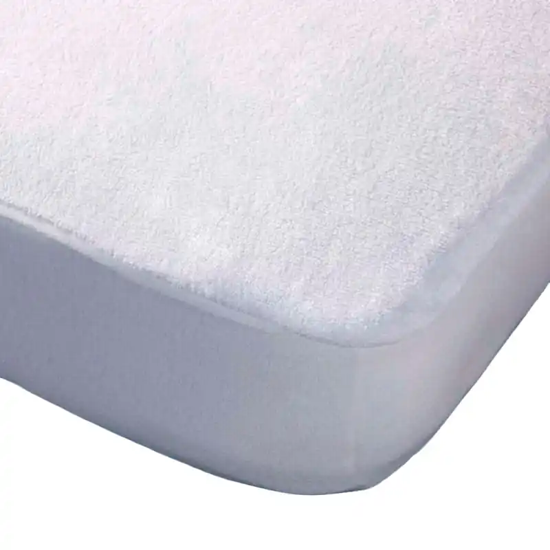 Protector De Colchón Rizo De Algodón Gomera Impermeable Blanco Donegal Collections Cama de 90 - Descanso