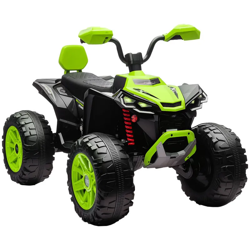 AIYAPLAY Quad Eléctrico para Niños 24V, Quad para Niños de 3-8 Años de 2 Plazas, con 2 Motores, Velocidad hasta 6,5 km/h, Ruedas con Suspensión, Faros, Bocina, Música, USB, Azul