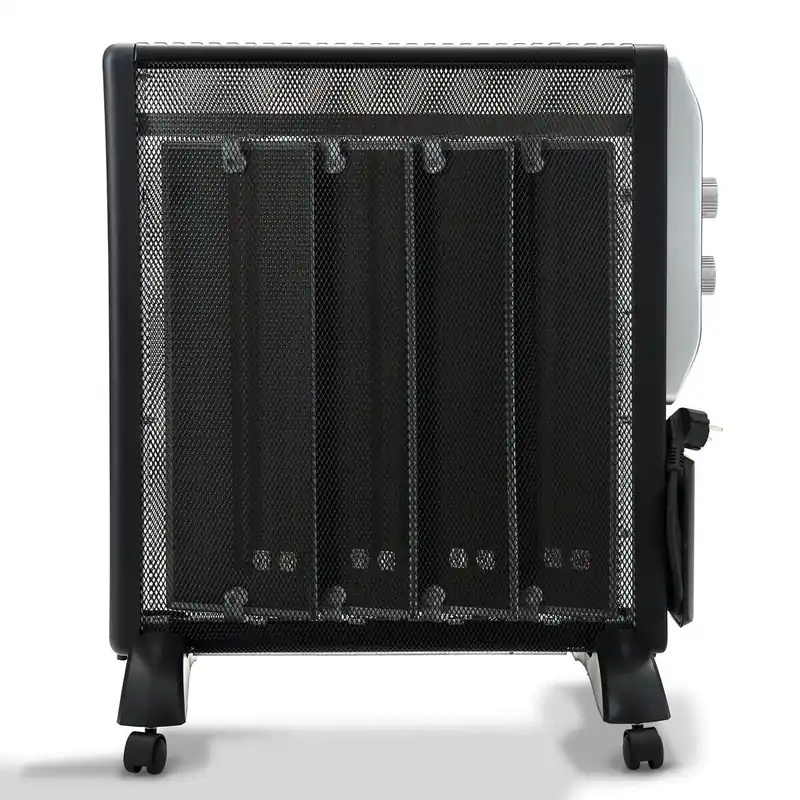 Avant AV7577 - Radiador De Mica 2000w Con 2 Niveles De Potencia: 1000w - 2000w. Termostato Regulable, Ruedas Pivotantes, Protección Sobrecalentamiento, Rápida Convección Y Difusión Calor. Color Negro