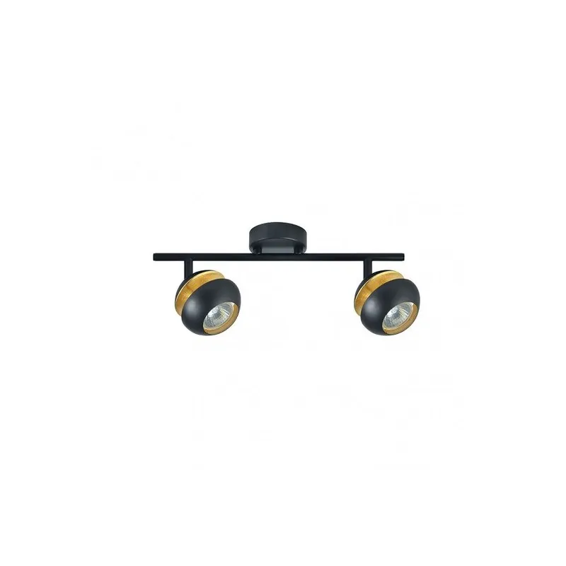 regleta 2 luces metal color negro serie beethoven 36.5cm - Decoración