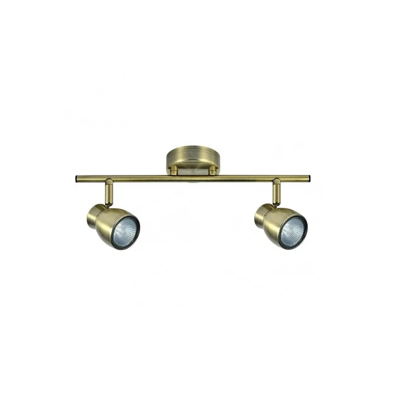 regleta 2 luces metal color dorado serie chacho 36.5cm - Decoración