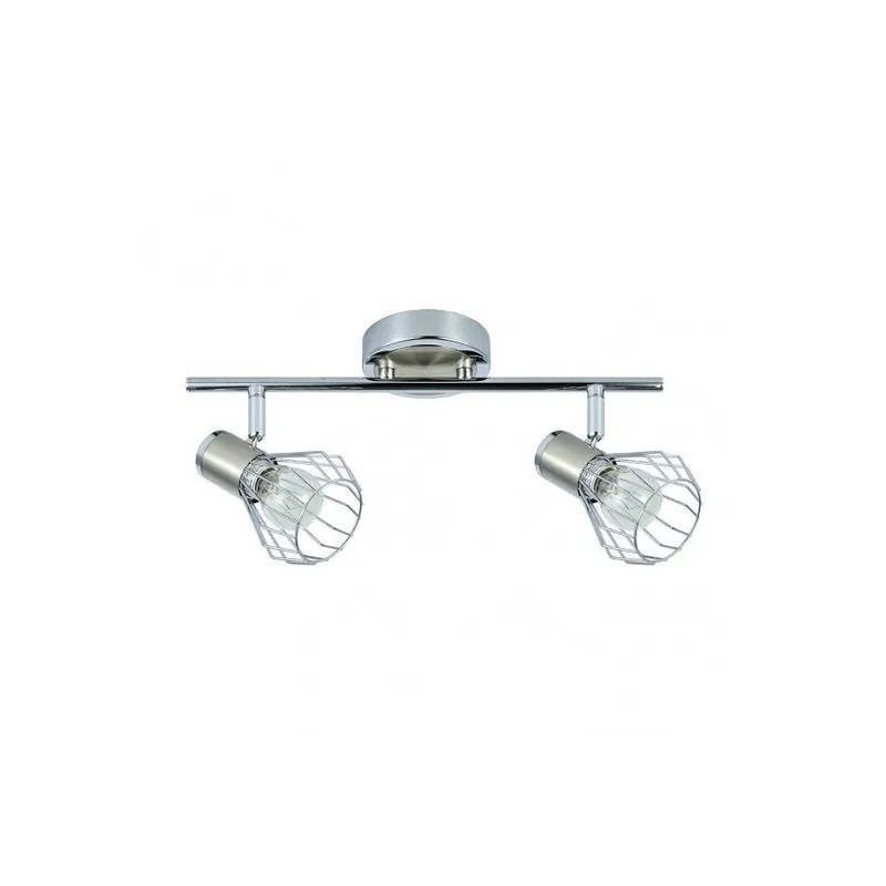 regleta 2 luces metal color cromo serie mateo 36.5cm - Decoración