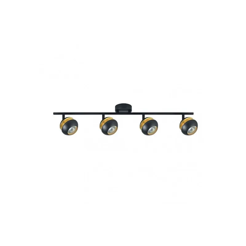 regleta 4 luces metal color negro serie beethoven 69.5cm - Decoración
