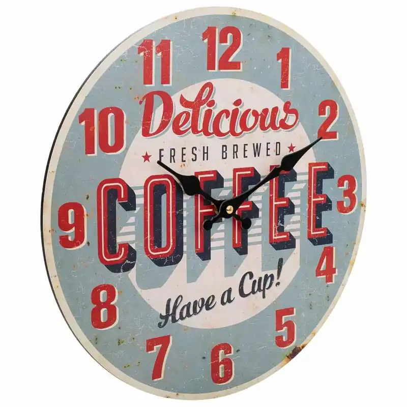 Reloj azul redondo de madera mdf de D60x2h cm - Decoración
