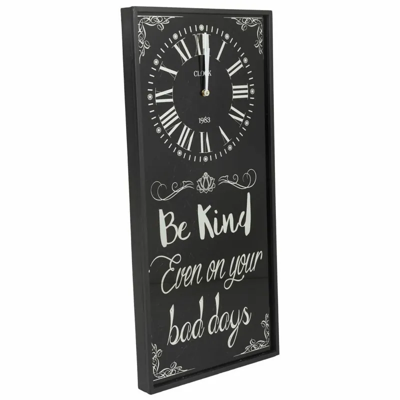 Reloj de Pared Alexandra House Living Negro Vidrio Hierro Madera MDF 76 x 3 x 36 cm - Decoración