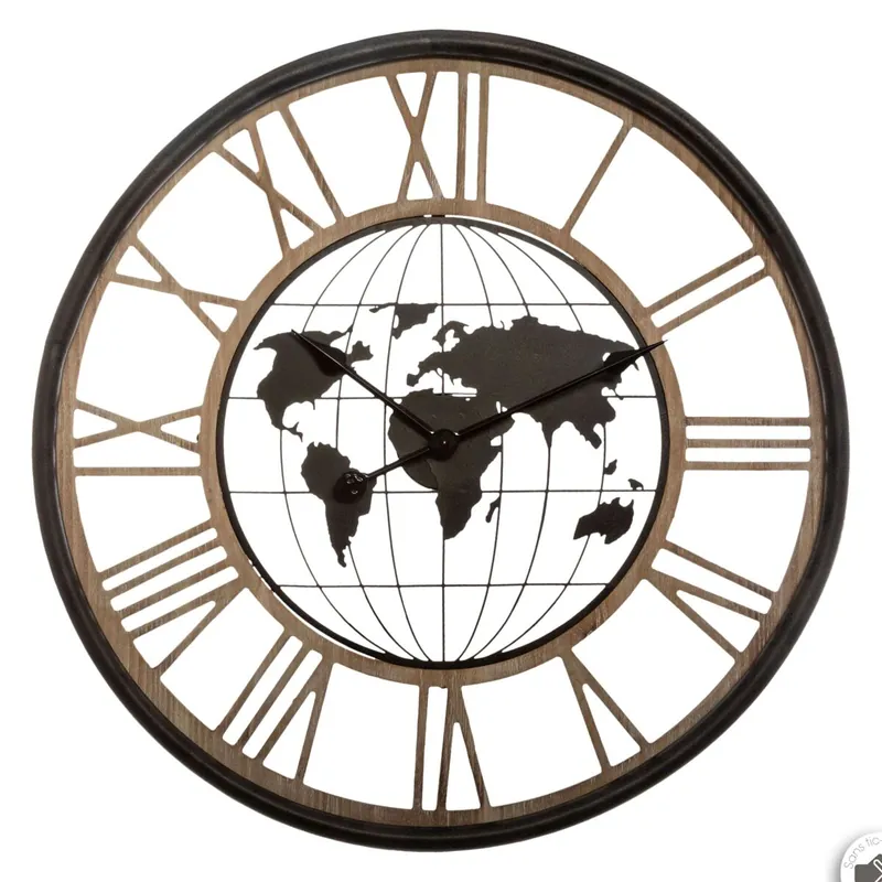 Reloj de Pared para Salón y Comedor Alessio, Diseño Moderno, Color Negro 67 cm, Elegante y Funcional - Decoración