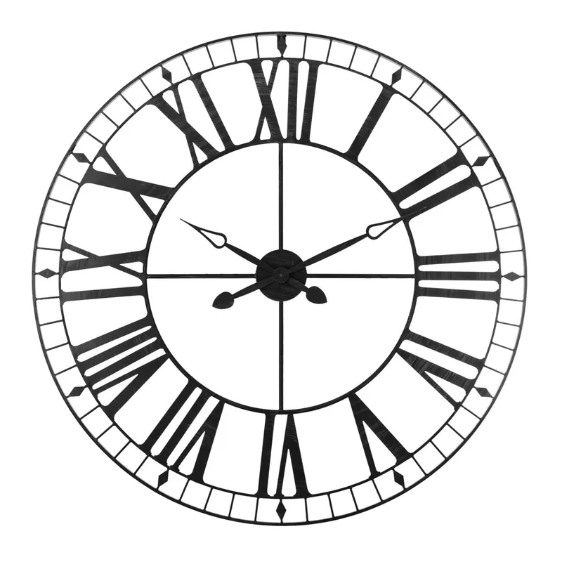 Reloj de Pared para Salón y Comedor Tibor, Diseño Elegante, Color Negro 88 cm, Moderno y Decorativo - Decoración