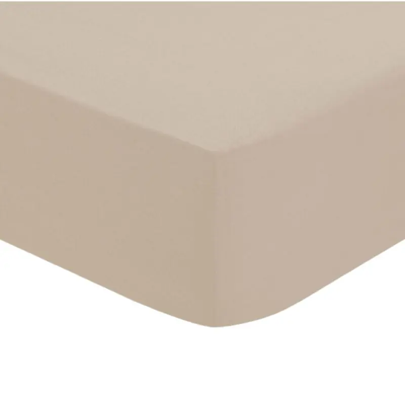 Sabana bajera algodón beige 90x190cm - Textil