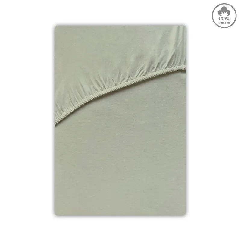 Sábana bajera VICTORIA 100% algodón cama 90cm color verde - Textil