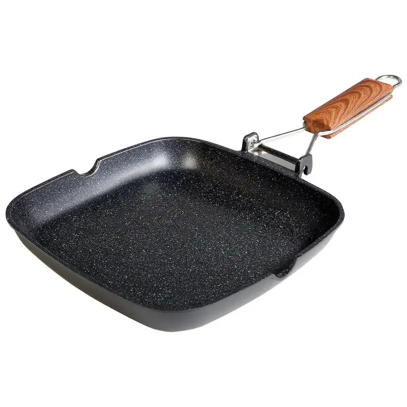 Wecook Ecochef Grill Inducción 20 X 20cm, Liso, Antiadherente sin PFOA, Aluminio Fundido, Vitrocerámica, Gas, , Negro - Cocina