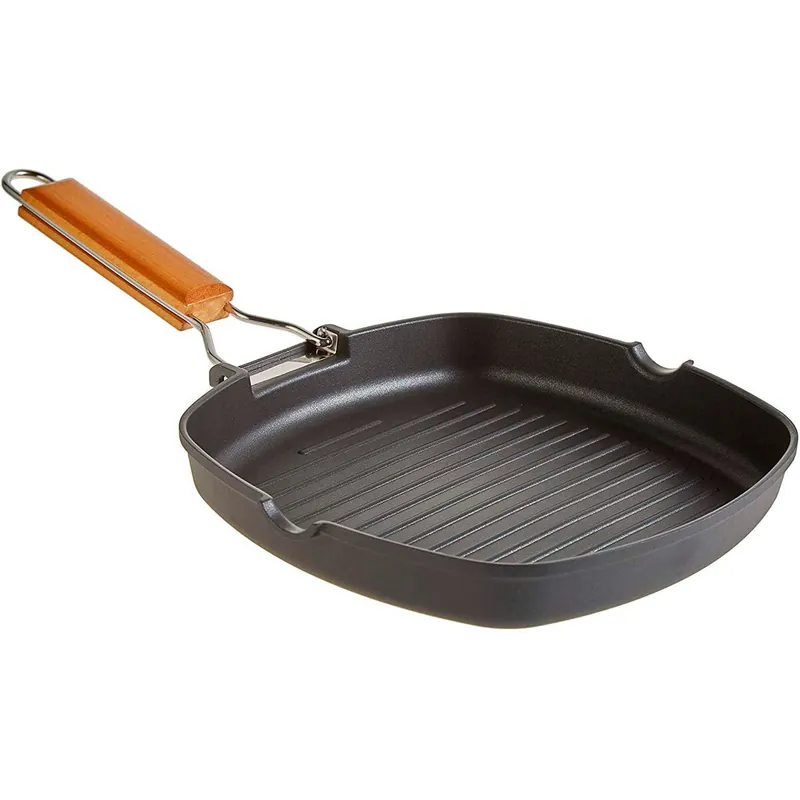 Wecook Ecostone Grill Inducción 20 X 20cm, Rayas, Antiadherente sin PFOA, Aluminio Fundido, Vitrocerámica, Gas, , Negro - Cocina