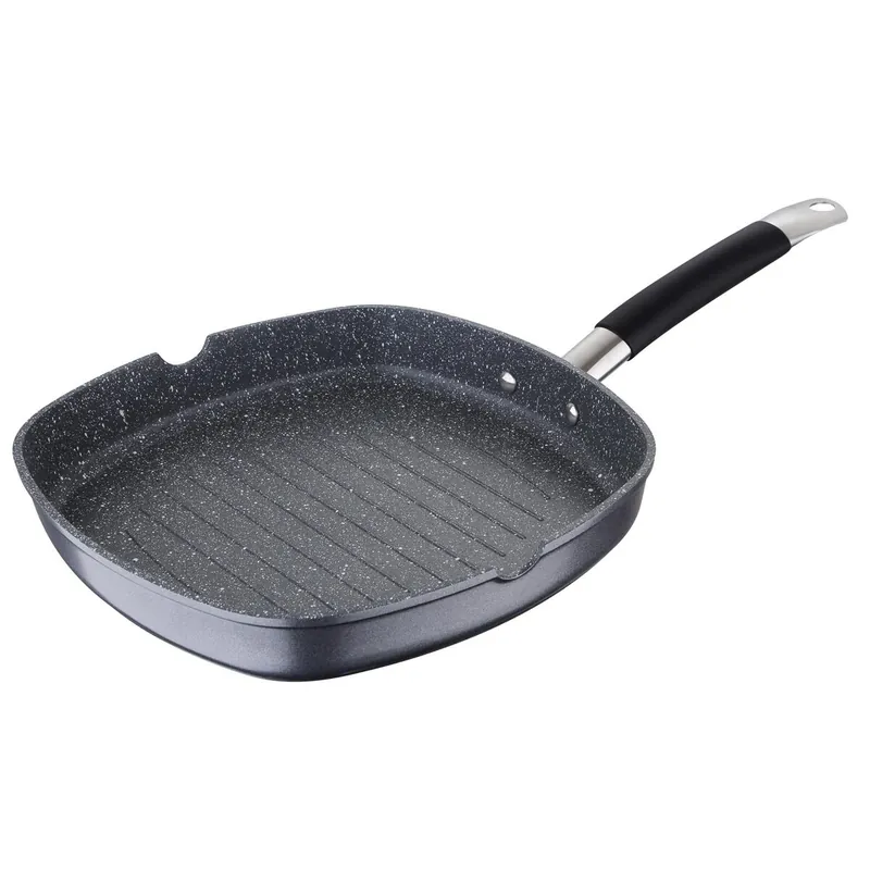 Sartén Grill de 28x28x4,5cm en Aluminio forjado color Gris MasterPRO - Cocina