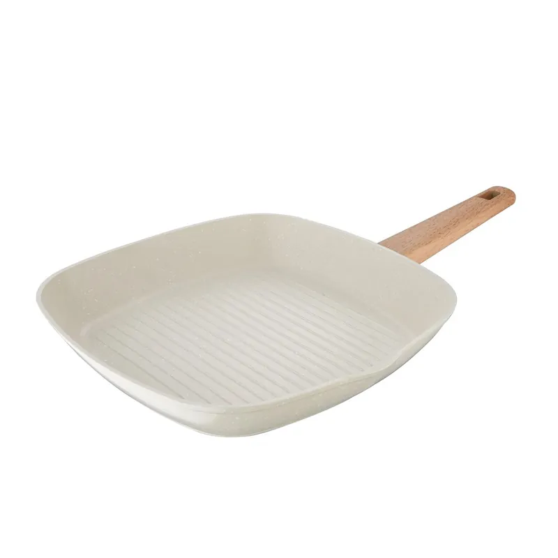Bergner NATURALLY Sartén Grill Cuadrada 28x28cm en aluminio fojado en color Blanco - Cocina