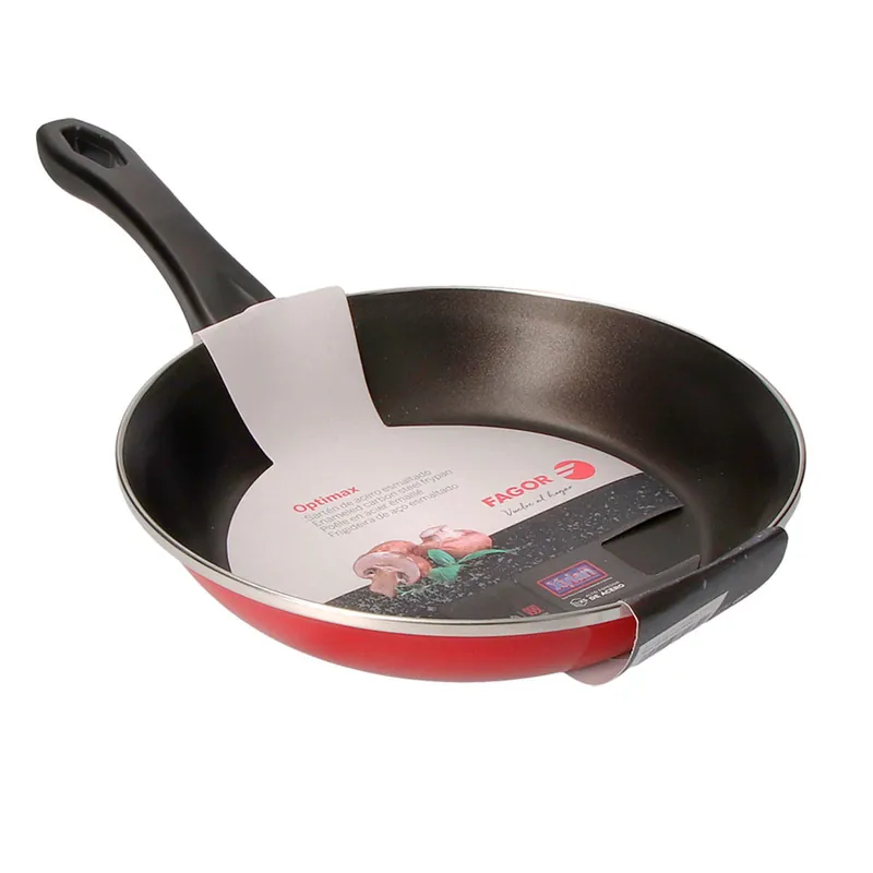 Sartén FAGOR Optimax Rojo Acero Esmaltado (Ø 26 cm) - Cocina