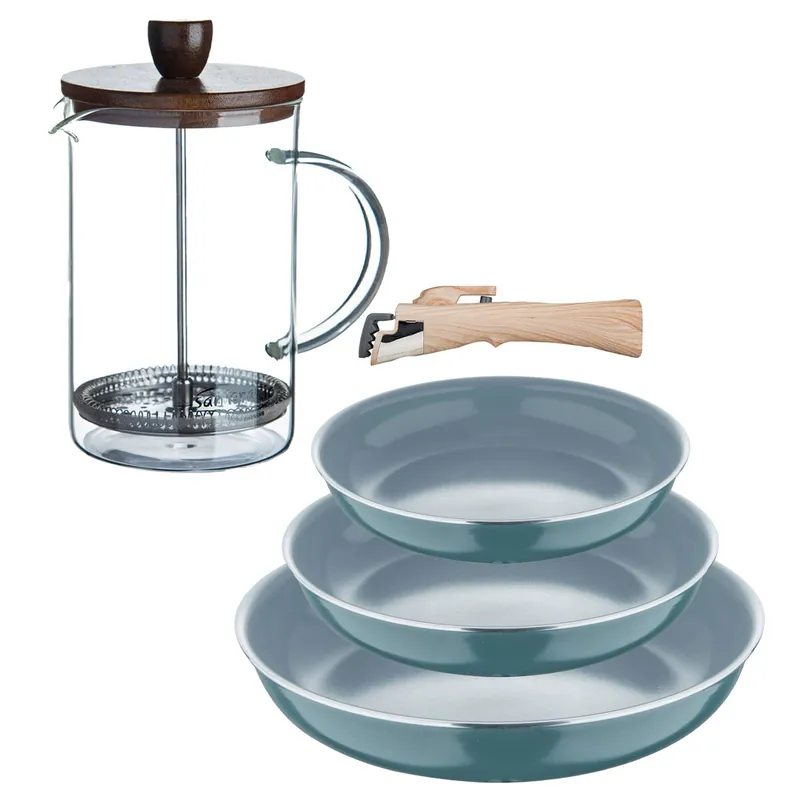Sartenes Ø18Ø20Ø24cm inducción Click&Cook y Cafetera de émbolo - Cocina