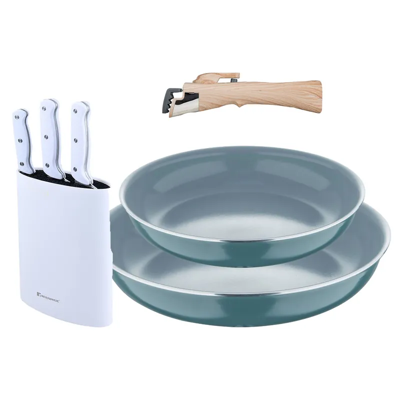 Sartenes Ø24Ø28cm inducción Click&Cook y Cuchillos de cocina
