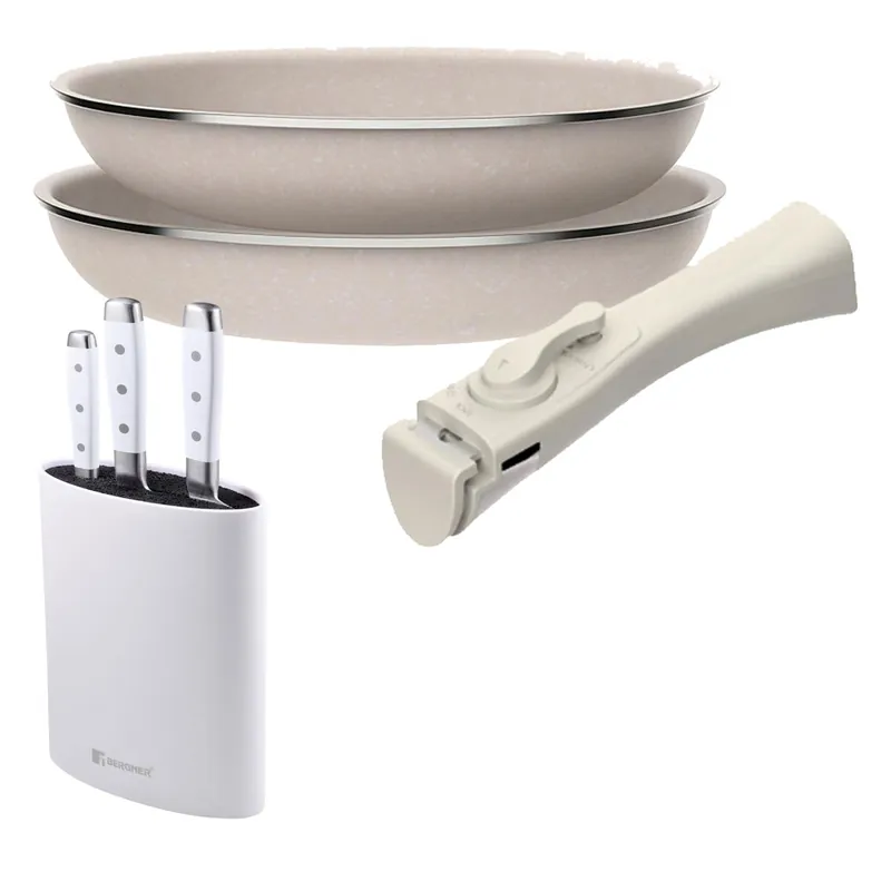Sartenes Ø24Ø28cm inducción Click&Cook y Cuchillos de cocina