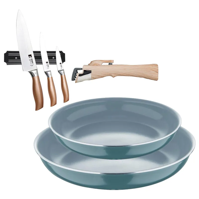 Sartenes Ø22Ø26cm inducción Click&Cook y Cuchillos de cocina