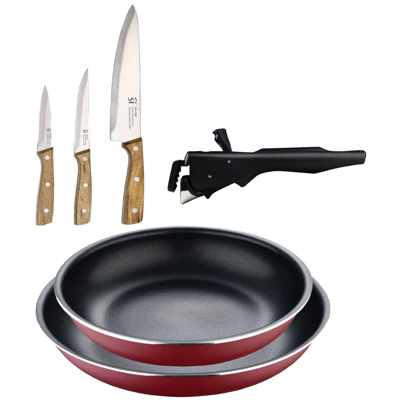 Sartenes Ø22Ø26cm inducción Click&Cook y Cuchillos de cocina