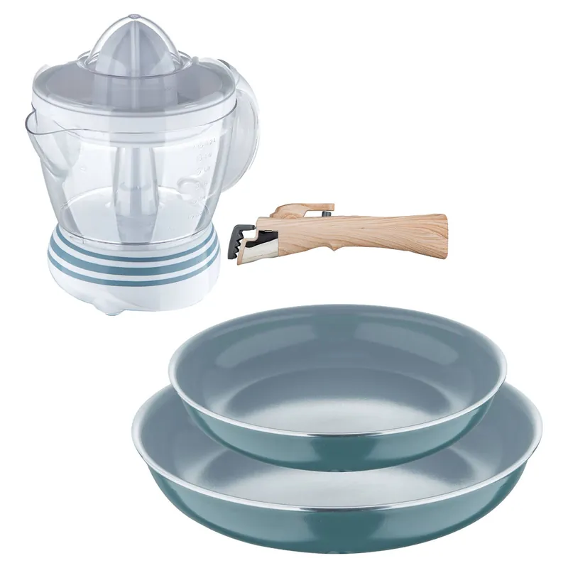 Sartenes Ø24Ø28cm inducción Click&Cook y Exprimidor 1.2 L - Cocina