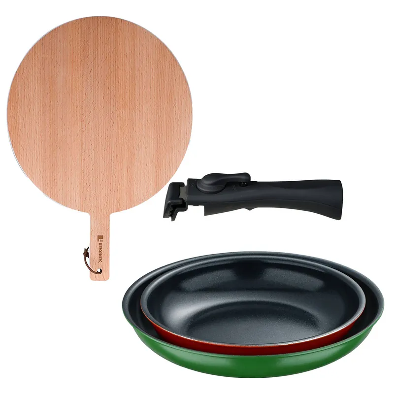 Sartenes Ø22Ø26cm inducción Click&Cook y Tabla de corte - Cocina