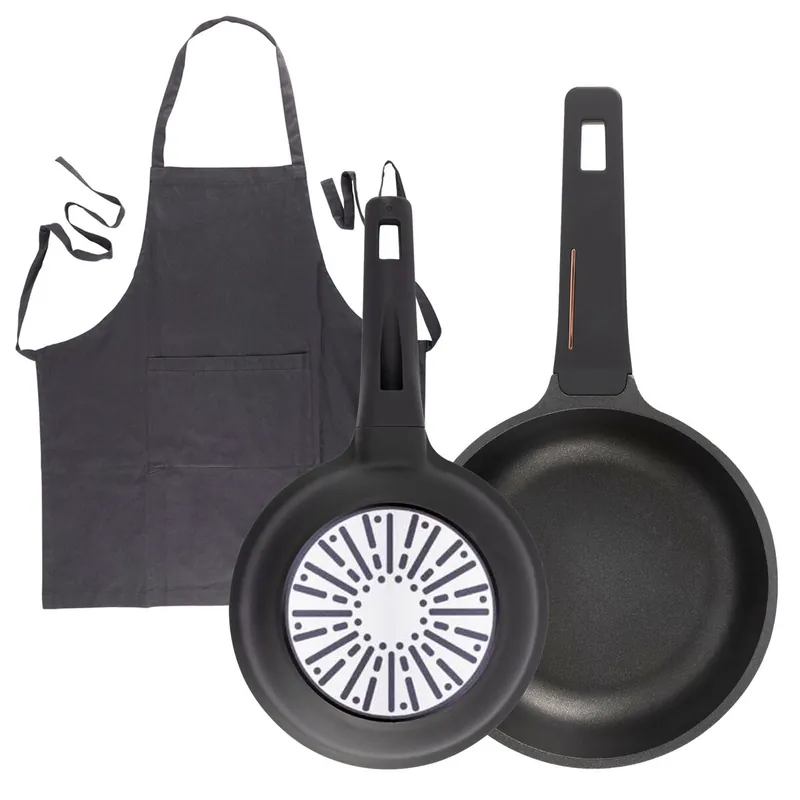 Sartenes Ø20Ø24cm inducción Copper y Delantal gris - Cocina