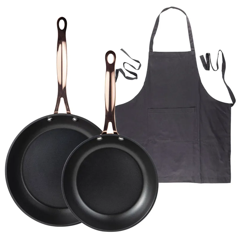 Sartenes Ø20Ø24cm inducción Copper y Delantal gris - Cocina