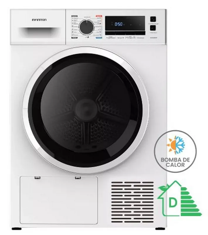 Secadora Bomba de Calor Infiniton SD-BC9DWP, 9 kg, D, 16 Programas, Blanco