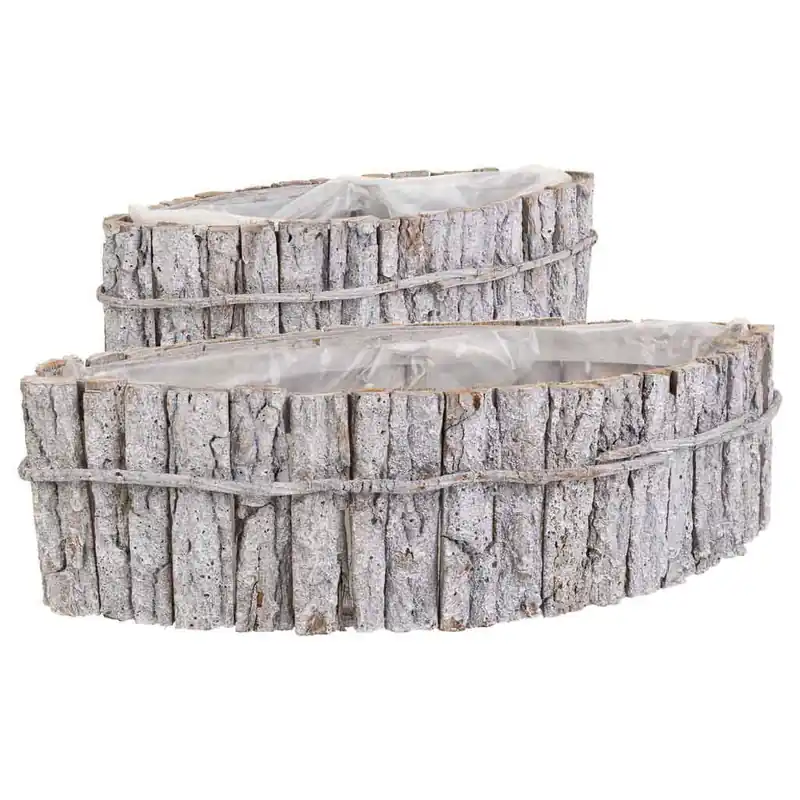Set 2 centros de mesa de madera marrón - Decoración