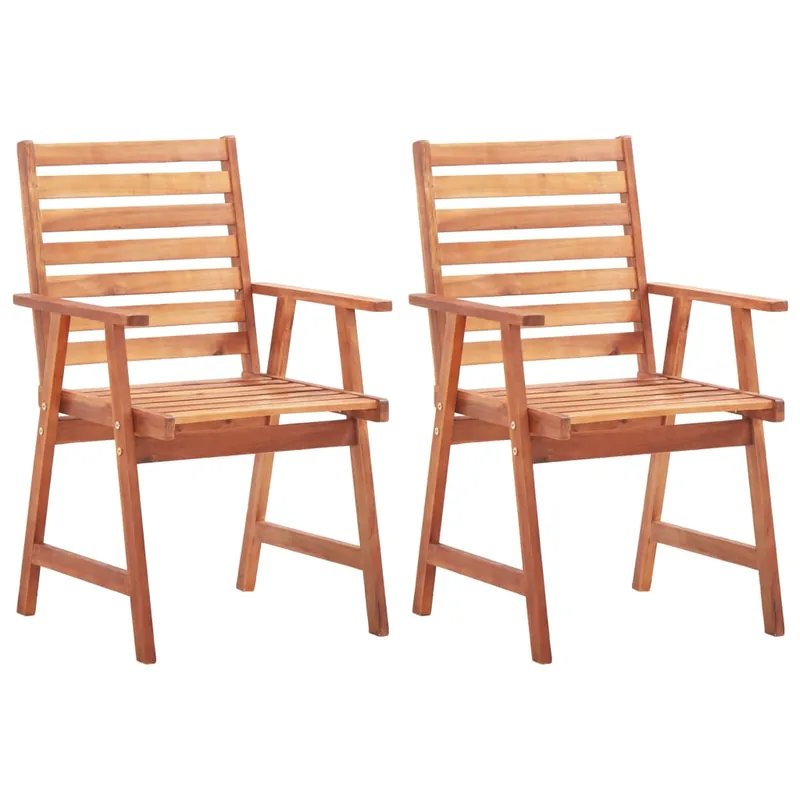 Sillas de comedor de exterior 2 unidades madera maciza de acacia - Jardín