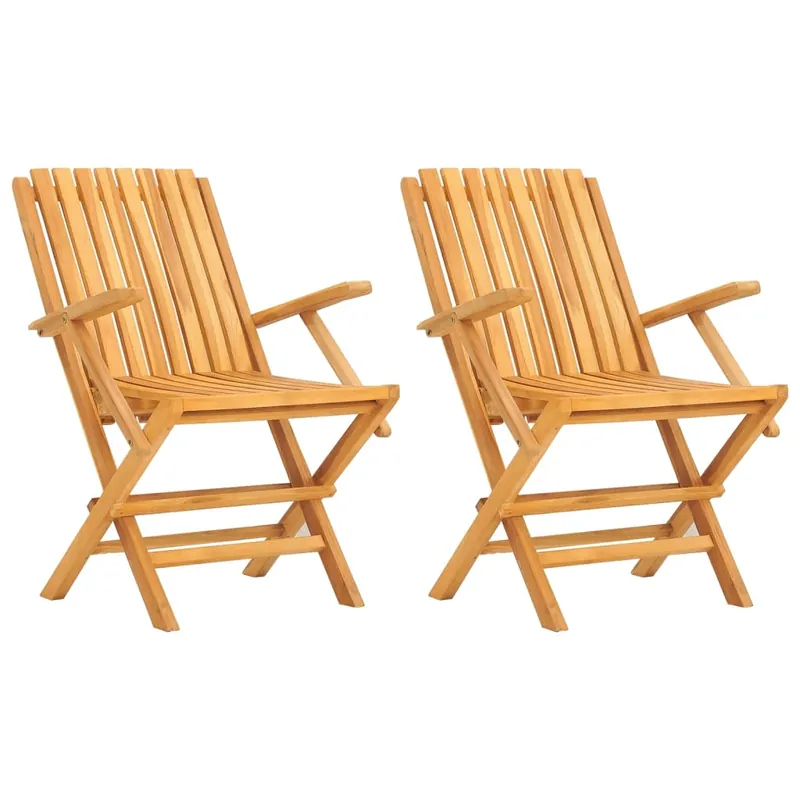 Sillas de jardin plegables 2 unidades madera maciza teca 61x67x90 cm - Jardín