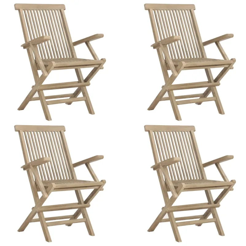 Sillas de jardin plegables 4 unidades madera maciza teca 56x61x89 cm - Jardín