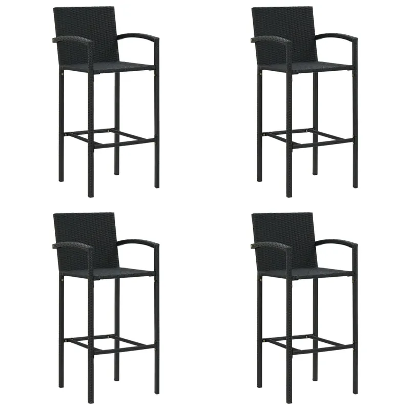 vidaXL Taburetes de cocina 4 unidades ratán sintético marrón - Jardín