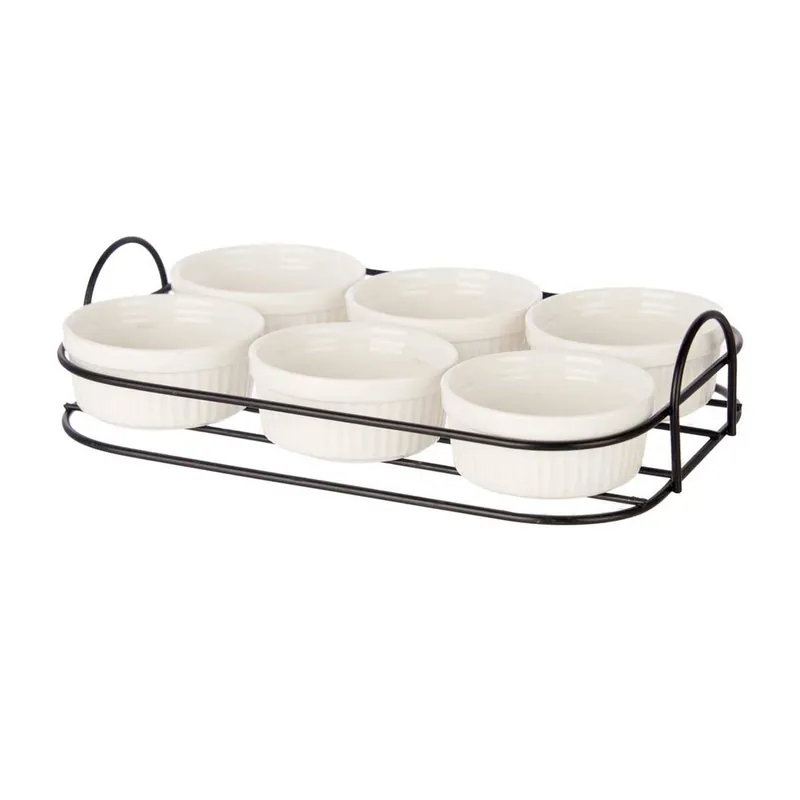 Set 6 aperitivo + soporte porcelana colección VESSIA - Cocina
