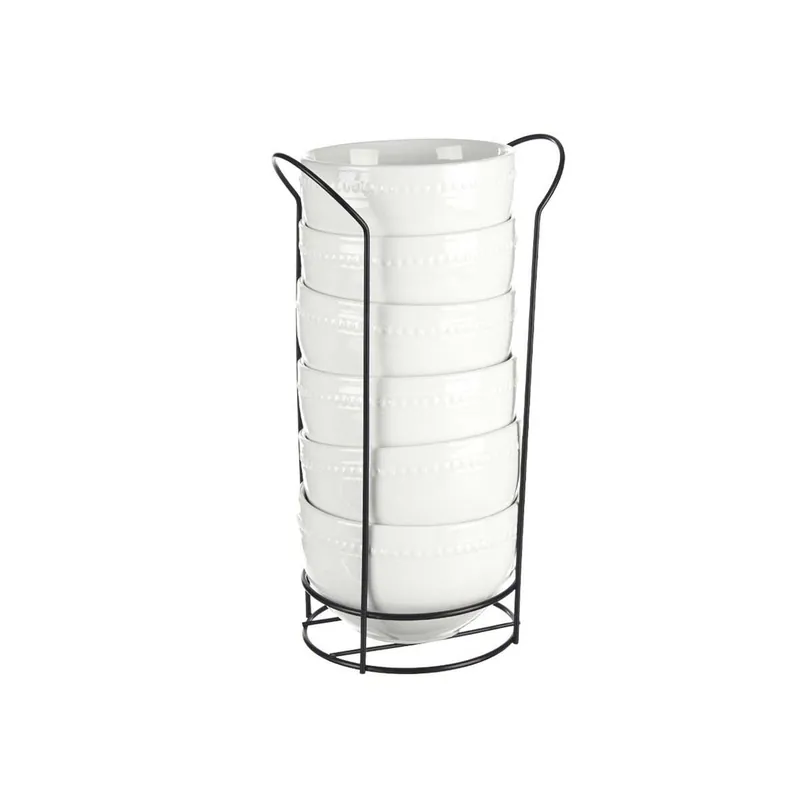 Set 6 bol porcelana 800ml + soporte colección VESSIA - Cocina