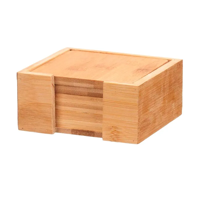 Set 6 posavasos bambu cuadrados soporte colección KINVARA - Cocina