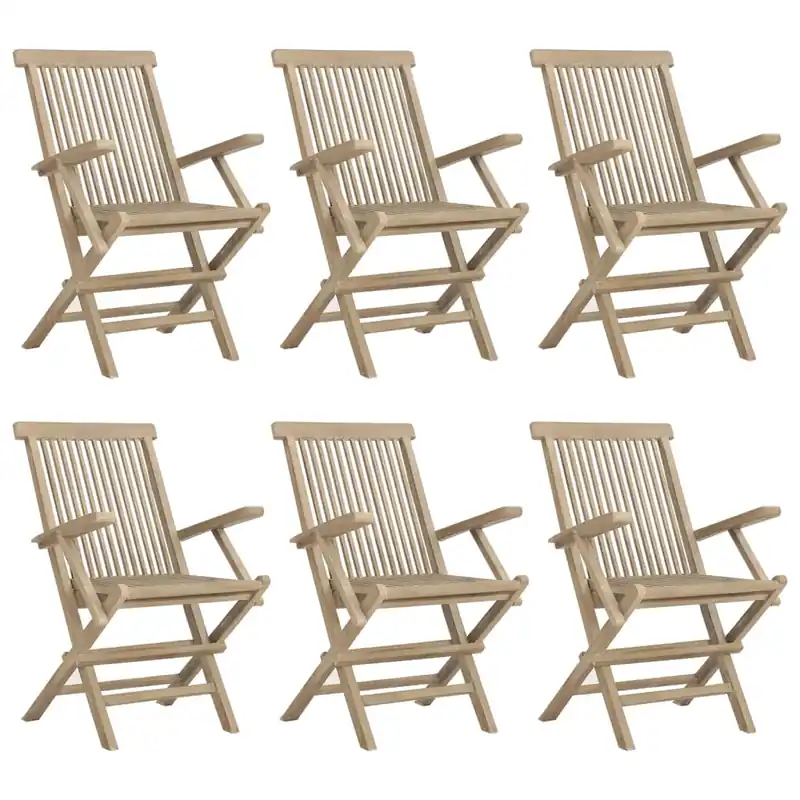 Sillas de jardin plegables 6 unidades madera maciza teca 56x61x89 cm - Jardín