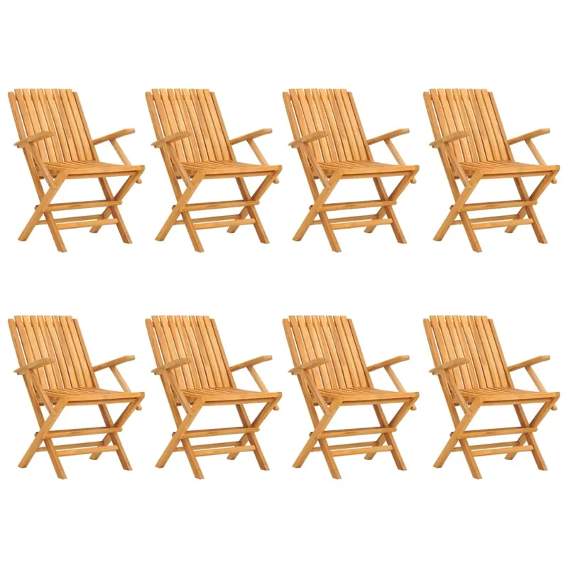 Sillas de jardin plegables 8 unidades madera maciza teca 61x67x90 cm - Jardín
