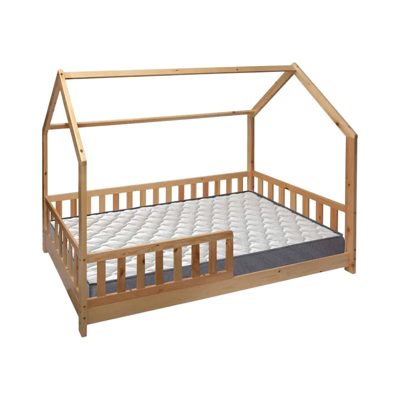 Set de Cama infantil Cabaña ''Bosco'' 90x190cm + Colchón SERENIA 90x190cm (Altura 17cm), Transpirable, Adaptable y Atérmico - Descanso