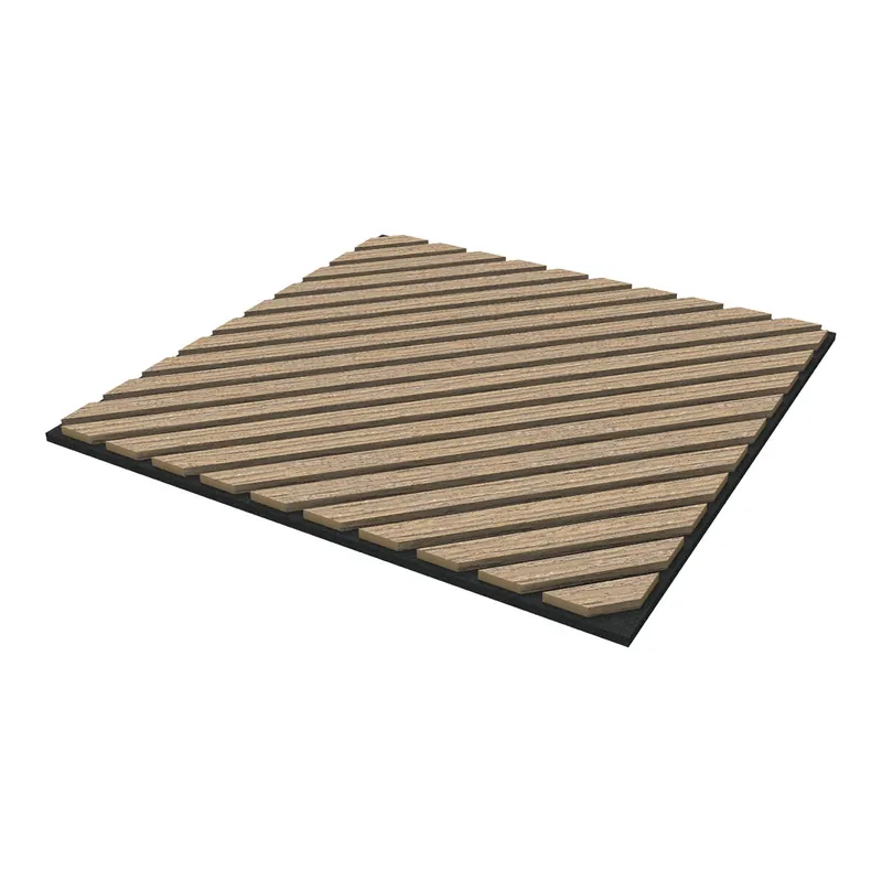 Set de 12 paneles acústicos Vang 3D 4,32 m² lamas diagonales - Roble oscuro [NEU.HOLZ]